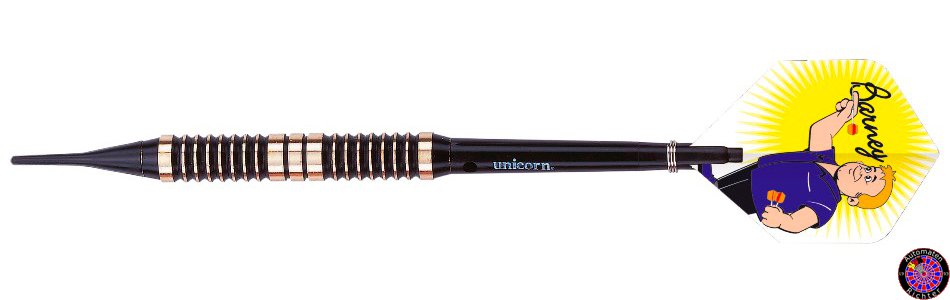 Soft Dartpfeil Set Unicorn - Barney Brass Schwarz